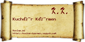 Kuchár Kármen névjegykártya
